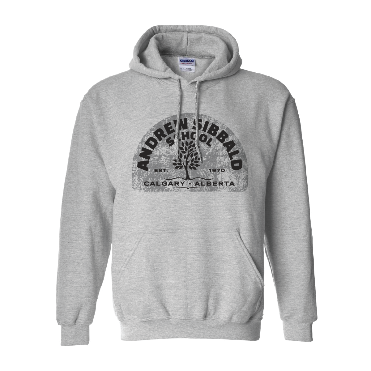 Distressed Logo Hoodie - Sport Grey