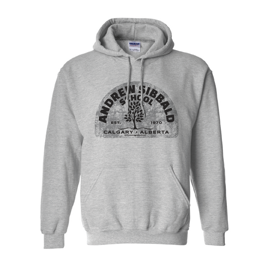 Distressed Logo Hoodie - Sport Grey