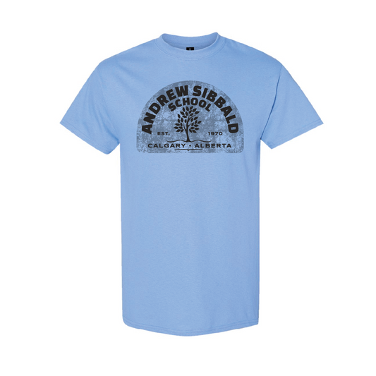 Distressed Logo Tee - Carolina Blue